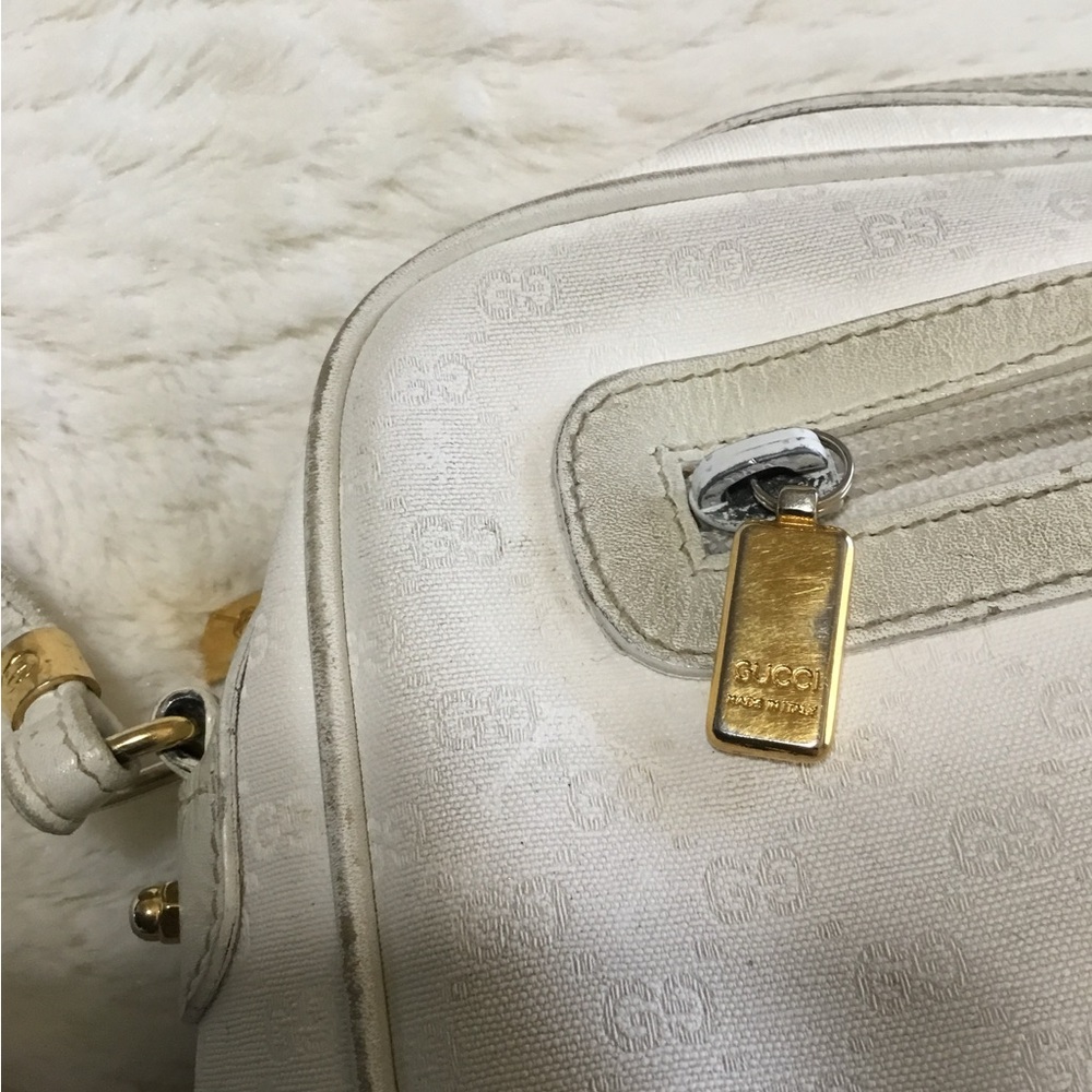 GUCCI Shoulder Bag Leather White Authentic AS IS - Picture 9 of 16